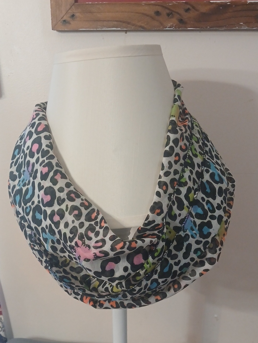 Lightweight Multicolor Leopard Print Infinity Scarf - Women